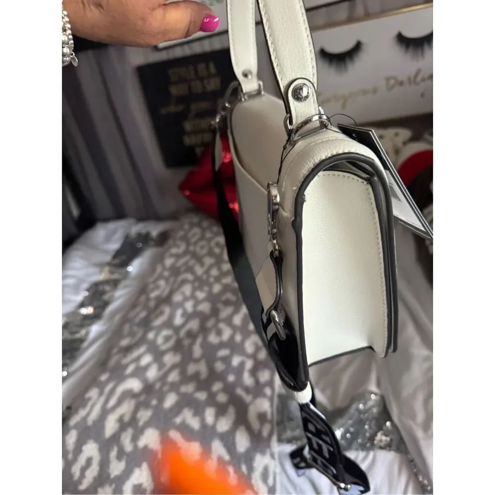 Karl lagerfield maybelle white charm crossbody bag purse nwt